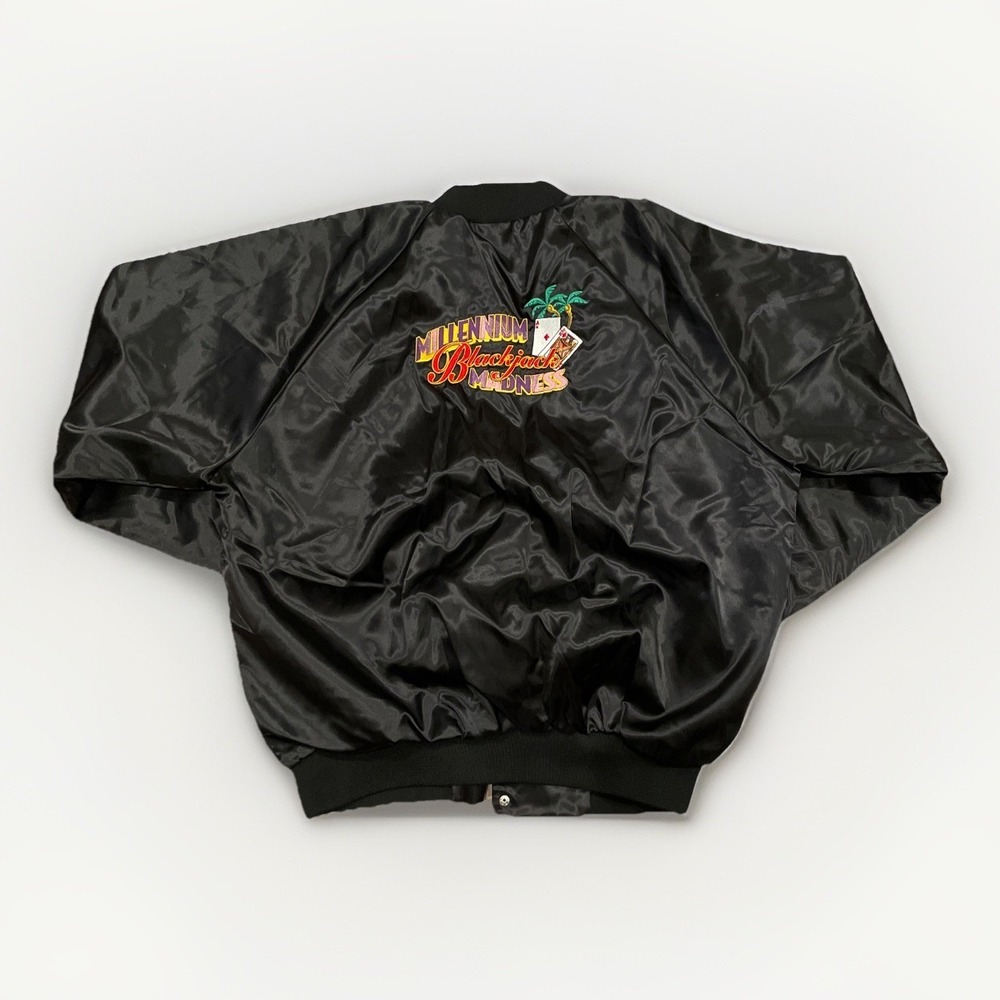 Cardinal Jacket Isle Capri Casino Mens XXL Black Poker Blackjack Y2K